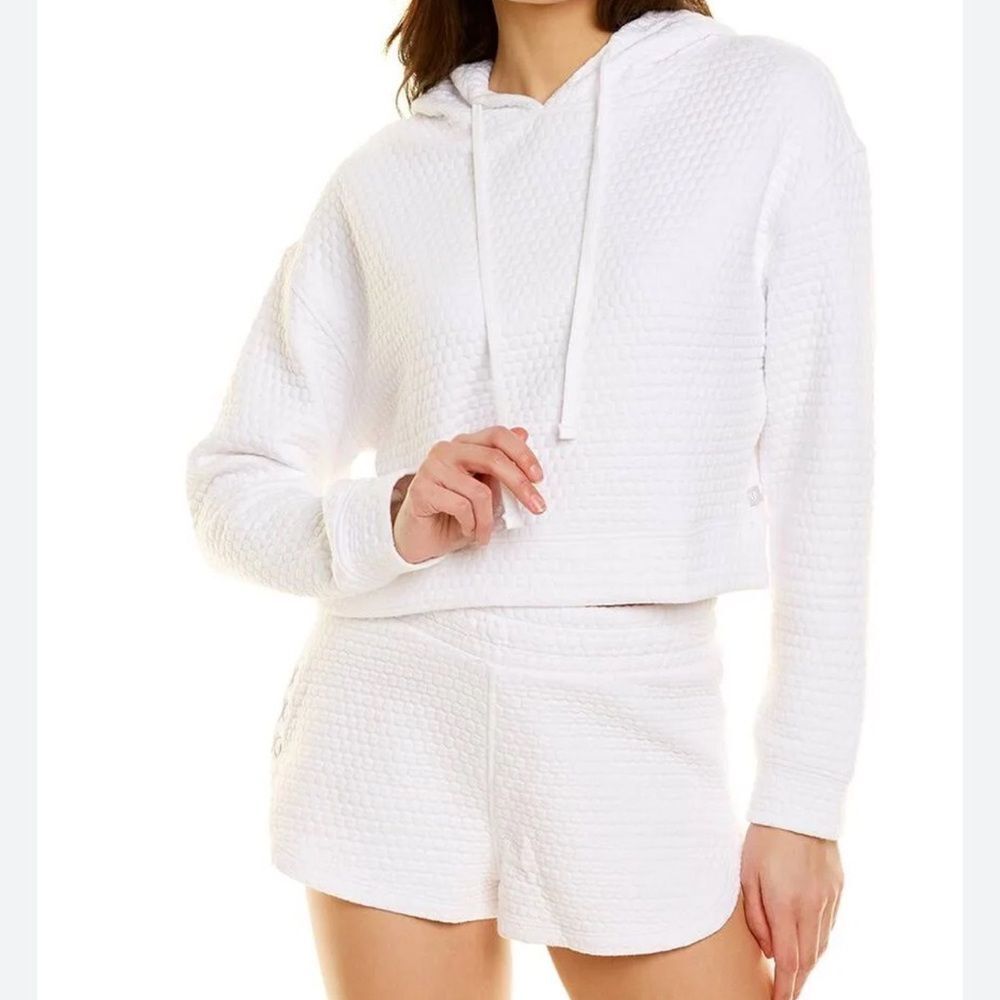 EleVen‎ by Venus Williams x K-Swiss Quilted White Palms Crop Hoodie. Size Large.